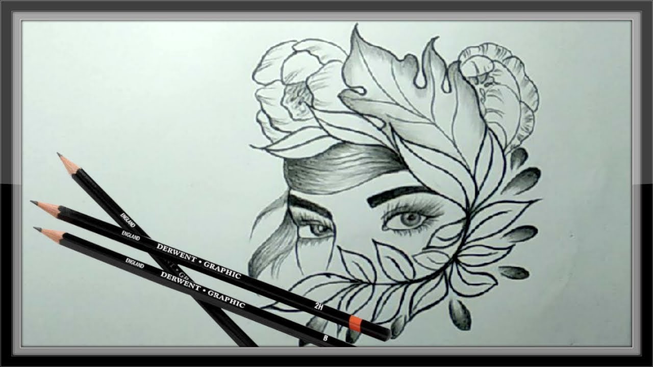 Cool Pencil Drawing A Beautiful Face Picture Easy - YouTube