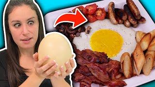 DIY GIANT English Breakfast made from an OSTRICH EGG 🍳