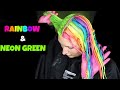 Neon Green & Rainbow Split Dye!