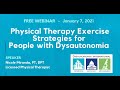 Physical Therapy Strategies for People with Dysautonomia