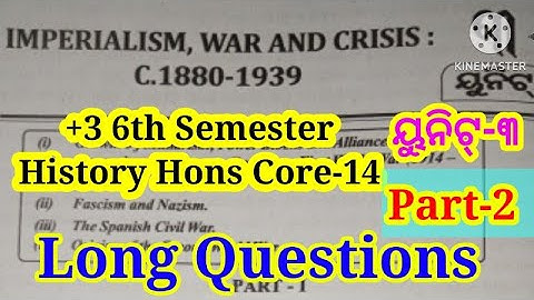 +3 6th Semester History Hons Core-14 | Unit-3 | Long Questions with Answers | Part-2 |