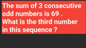The sum of 3 consecutive odd numbers is 69 .What is the third number in this sequence ?