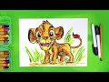 Львенок Симба из мультика Король Лев - урок рисвания для детей