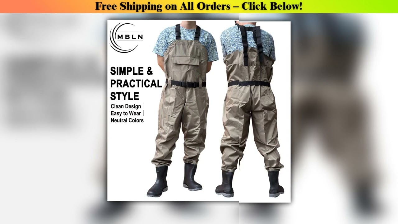 1pc Fishing Waders with Boots, Nylon Waterproof Pants, Adjustable Straps, 170T, 15000MPa Water
