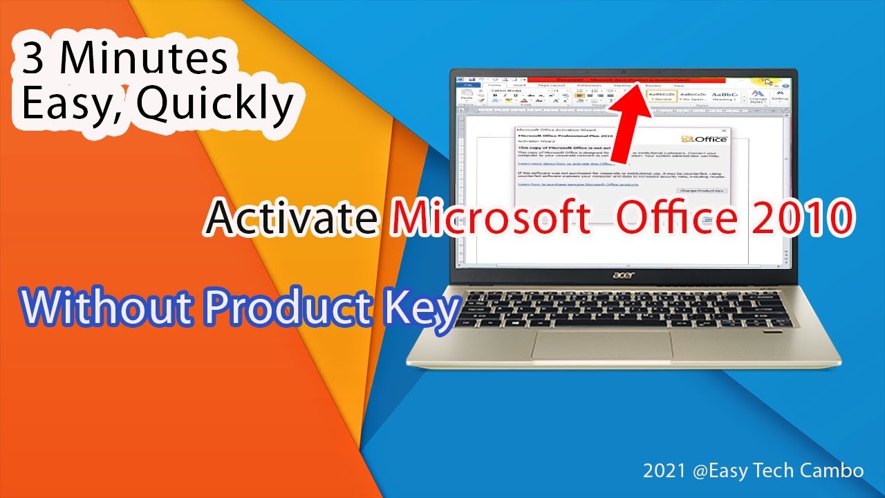 3 Minutes To Activate Microsoft Office 2010 Without Product Key (Easy,  Quickly,Fast)|Easy Tech Cambo - YouTube