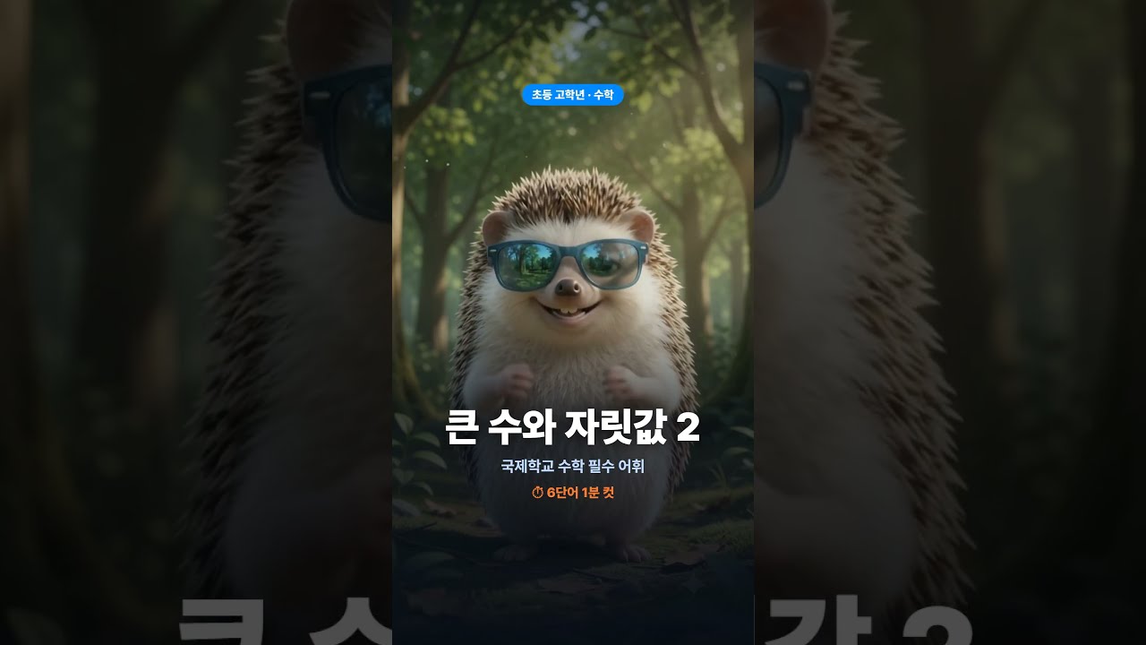고도치와 함께 배워보는 국제학교 어휘 - 초등고학년 수학 큰수와자릿값 2번