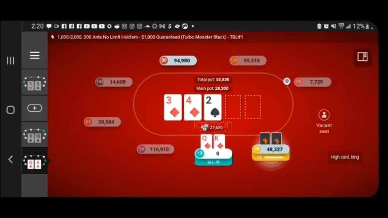 full ignition poker tournament session approaching final table 1 2/2