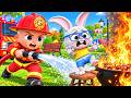 The Playground Caught FIRE?! 😱🚒 Firefighters Save the Baby Bunny! | Kids Rescue Cartoon 🐰🔥
