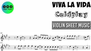 Karaoke || Viva La Vida - Coldplay || Violin Sheet Music