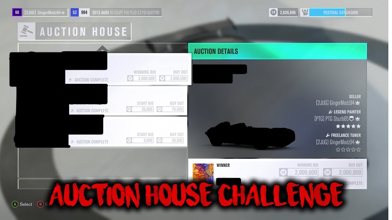 THE AUCTION HOUSE CHALLENGE FORZA HORIZON 3 YouTube