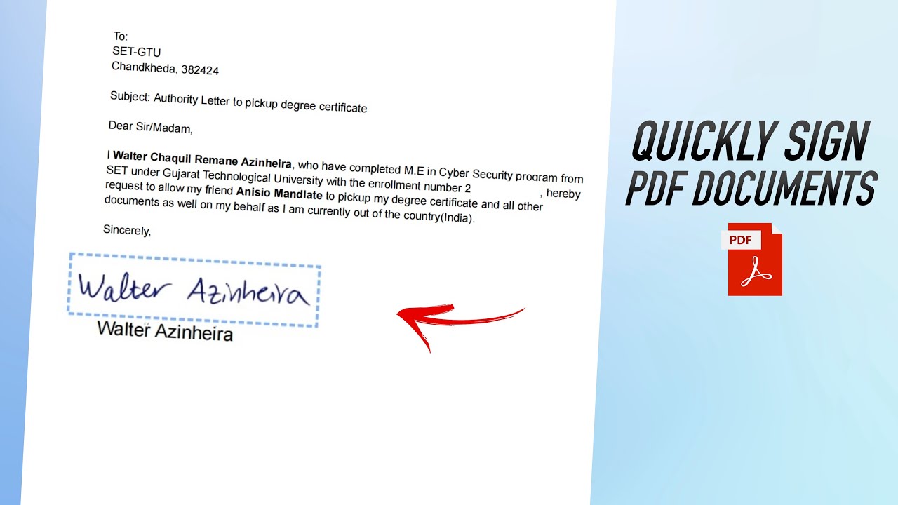 How To Sign A PDF Document - YouTube