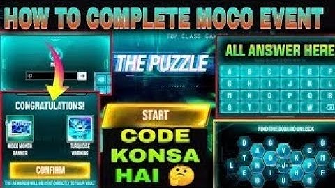 how to complete moco puzzle event in one minute. Full solution