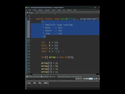 Arrays in java short 4 implicit type casting short video #java #career ...