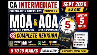 🔥 MOA & AOA in Just 5 Minutes | CA Intermediate Law | Score 5-10 Marks | Sept 2026