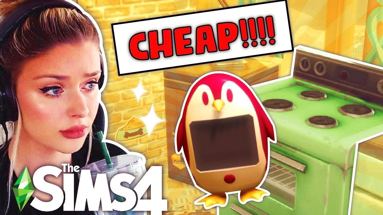 Using The CHEAP ITEMS ONLY To Build A House in The Sims 4 ...