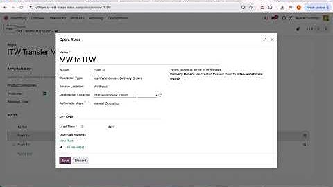 Turn Goods Receipt into Automatic Inter-Warehouse Transfers in Odoo