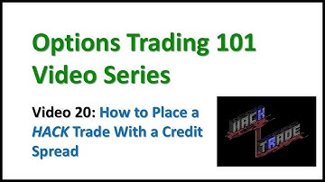Video 20 - How to Place a HACK Trade With a Credit Spread, Options Trading 101 Video Series