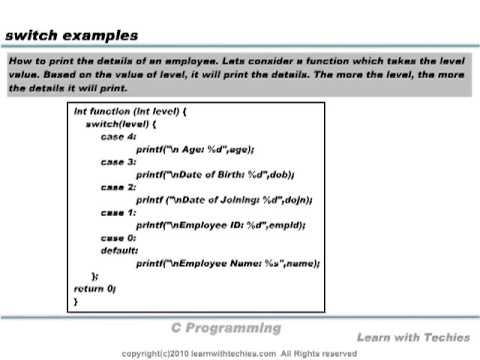 C Programming Control flow switch & goto