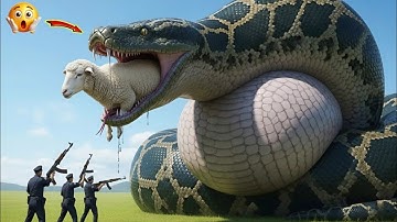 Brave heroes save a flock of innocent sheep from a giant python attack🐍 rescue sheep