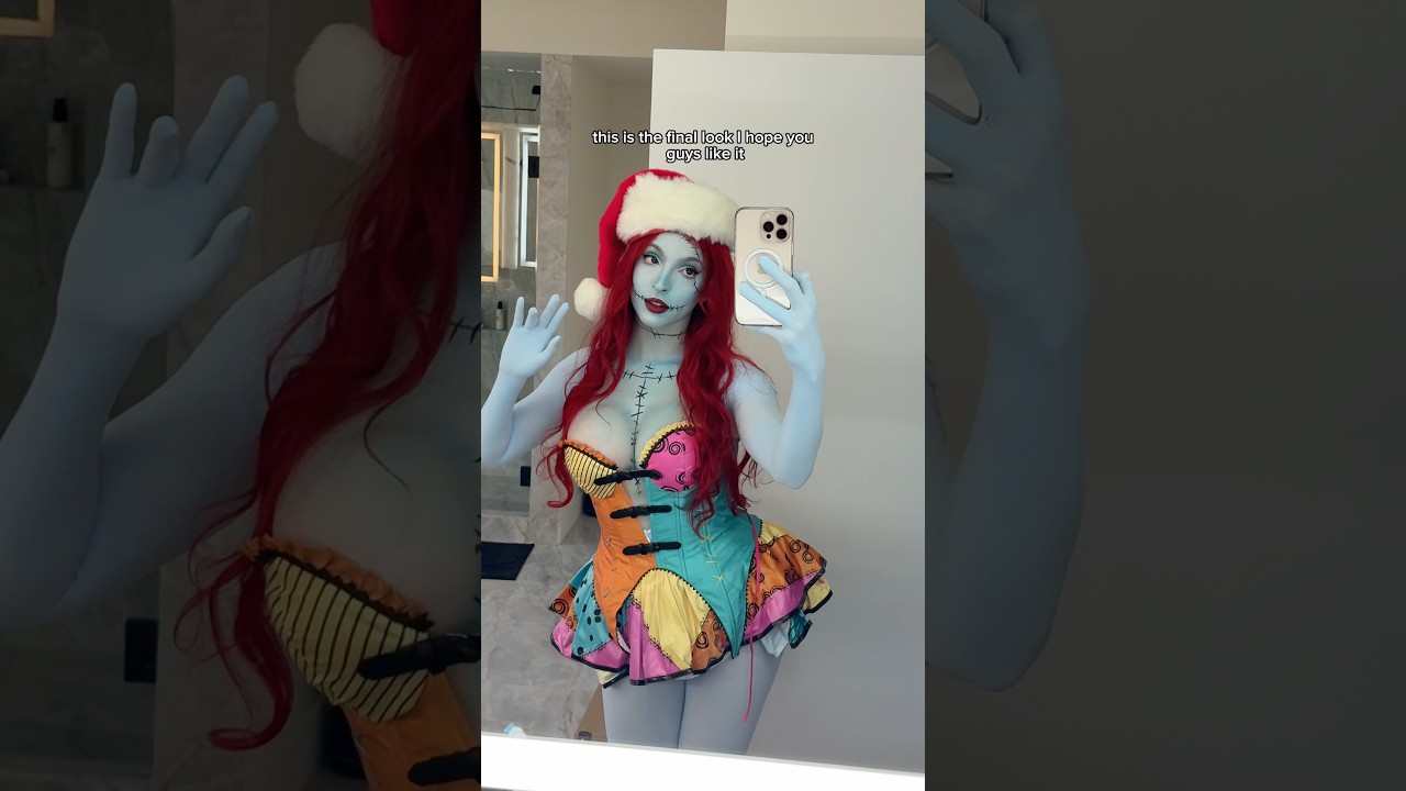 TURNING INTO SALLY STITCHES #grwm #cosplay #nightmarebeforechristmas