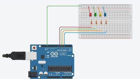 Led Four Bit Binary Counter Using Arduino | Tinkercad |