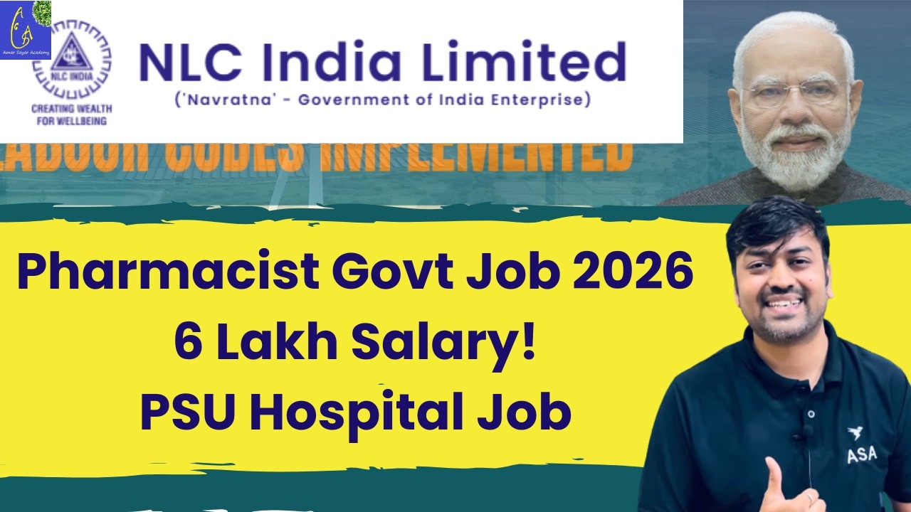 NLC India Limited Pharmacist Recruitment 2026 | ₹6 Lakh Salary 💰 | Permanent PSU Job | Pharm Jobs