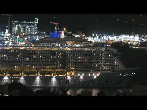 Massive Ovation of the Seas — Rare Vancouver Midnight Docking