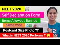 NEET 2020 Final Guidelines | Self Declaration | DRESS CODE | Items to Carry