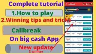 How To Play Callbreak On Big Cash App. screenshot 5