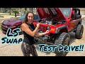 My LS Swapped Jeep Is ALIVE!! Test Fire and TEST DRIVE