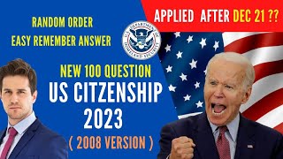 2023 - 100 Civics Questions for the U.S. Citizenship Test (2008 VERSION) Random Order