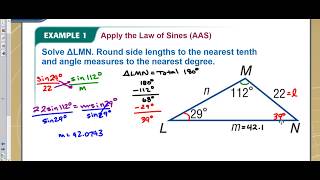4-7 Example 1 Apply the Law of Sines (AAS)
