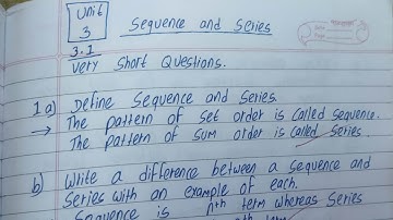 Class 10 Optional Maths Unit 3 sequence and series 3.1 Exercise full Notes 2080 Class 10 optional .