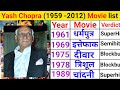 Director yash chopra movie list  yash chopra hit and flop movies  yash chopra movies