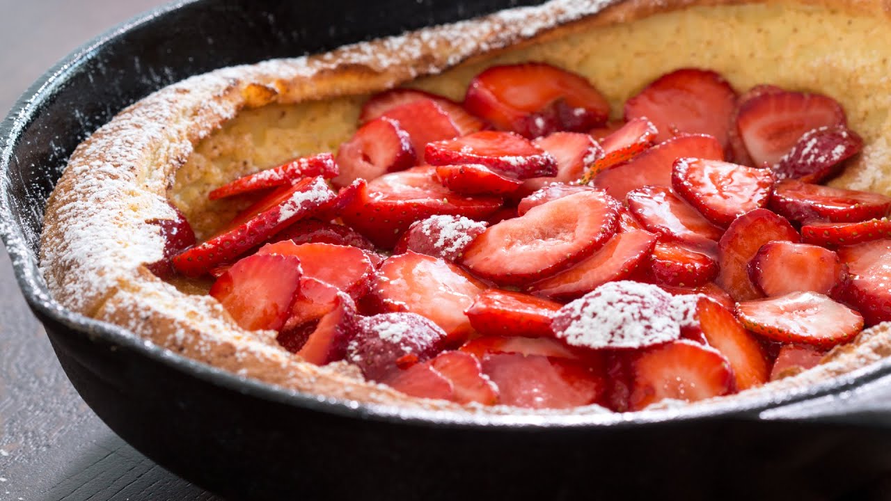 Strawberry Dutch Baby Pancake Recipe | Home Cooking Adventure