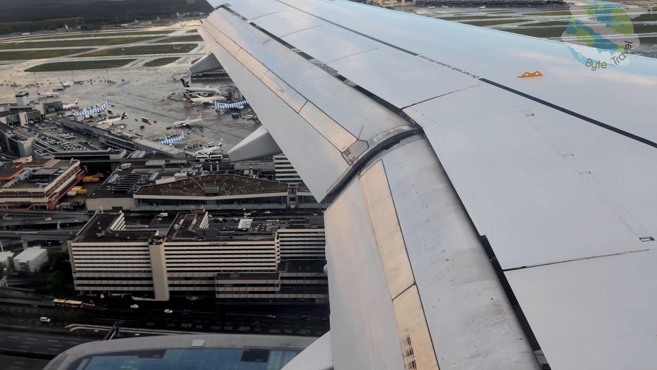 Lufthansa Airbus A319 Thundery Approach and Sunset Landing at Frankfurt Runway 25R | Stunning Sky