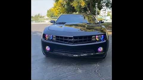 2013 Chevy camaro with oracle color changing headlights and fog lights