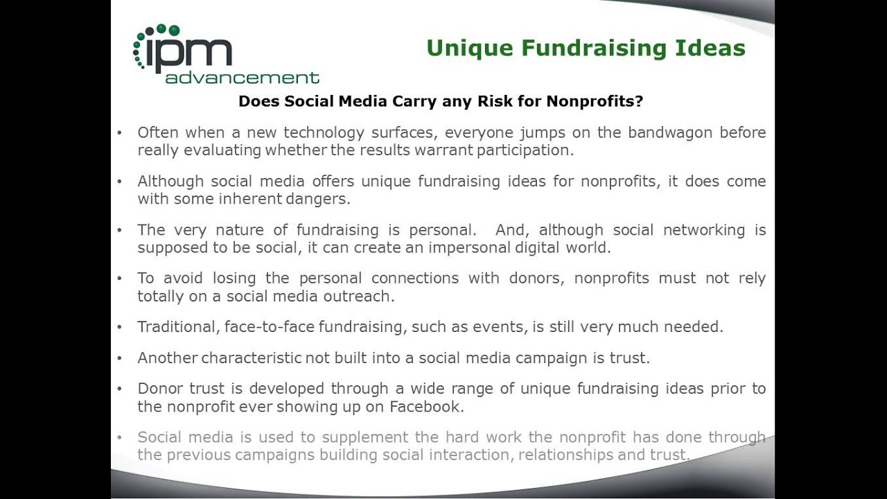 Unique Fundraising Ideas The Impact Of Social Media In 2012 Youtube