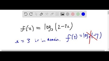 13. Consider the logarithmic function f(x) = log3(2 - 3x) to determine which of the following state…