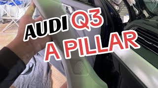 REMOVING THE A PILLAR FROM THIS AUDI Q3 WINDSCREEN GLUE STUCK TO THE TRIM