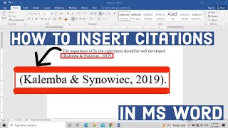 How to Insert Citations In MS Word | Add Citations In MS Word | How to Add Citations In Thesis