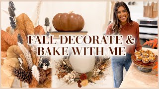 FALL DECORATE AND BAKE WITH ME 2022 | pumpkin chocolate chip muffins