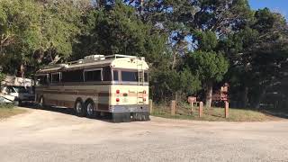 Arriving at Fort Clinch State park with 1984 Bluebird Wanderlodge
