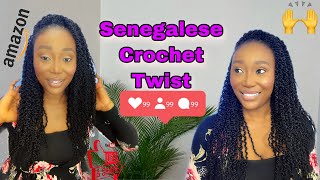 REVIEW OF SENEGALESE TWIST CROCHET 18 INCHES || TRY ON AMAZON FAVORITES || GarbieSignature