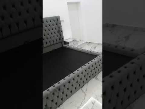 تفصيل سرير مودرن تلبيس قماش شكل جديد رائع شركة نايس هوم للأثاث