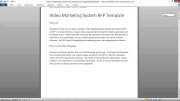 Video Marketing System RFP Template