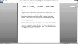 Video Marketing System RFP Template