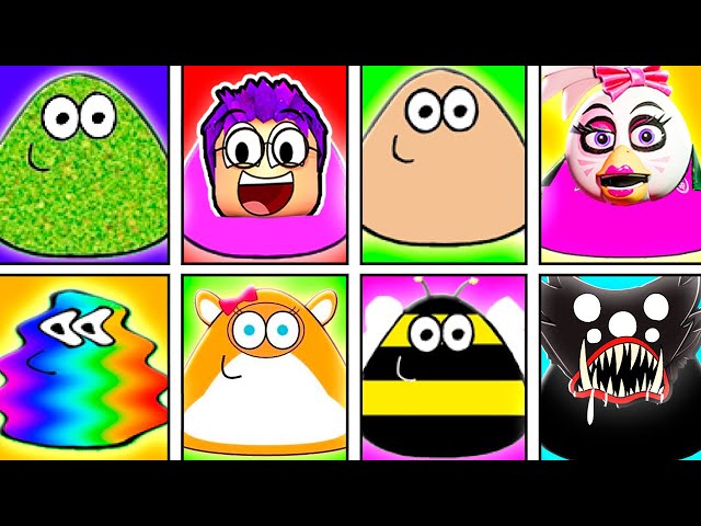 How to draw Pou with Roblox man face 