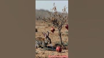 The Rabbit the pomegranate plant from drying out by watering it 😭 #ai #tree #save #water