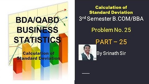 Problem on Standard Deviation in Kannada PART 25 - By Srinath Sir